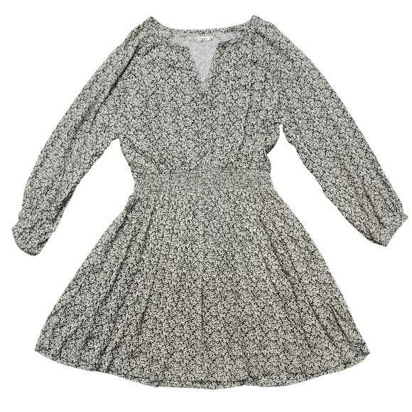 Faherty Montara Smocked Waist Leaf Batik Dress Size Large - Picture 1 of 5